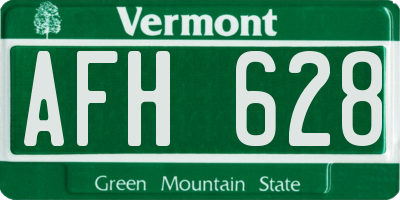 VT license plate AFH628