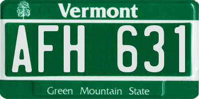 VT license plate AFH631