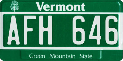 VT license plate AFH646