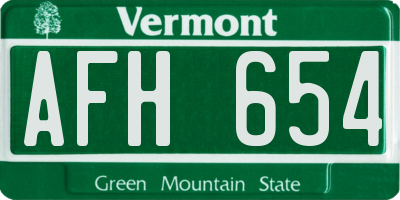VT license plate AFH654
