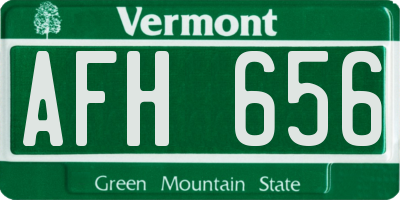 VT license plate AFH656