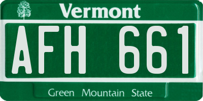 VT license plate AFH661