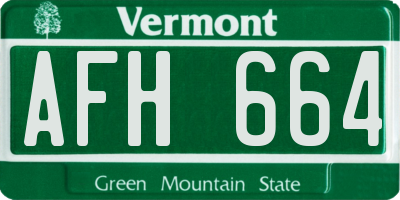 VT license plate AFH664