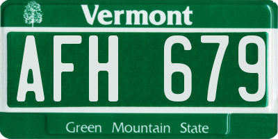 VT license plate AFH679