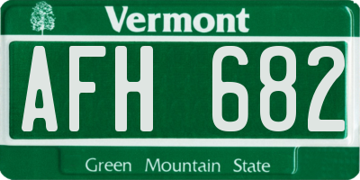 VT license plate AFH682