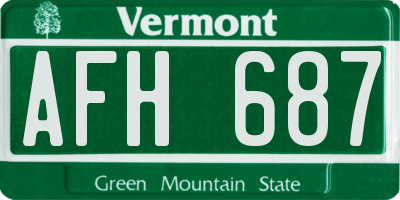 VT license plate AFH687