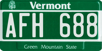 VT license plate AFH688
