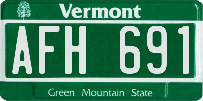 VT license plate AFH691