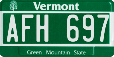 VT license plate AFH697