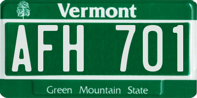 VT license plate AFH701