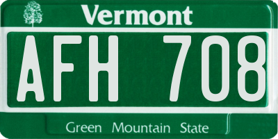 VT license plate AFH708