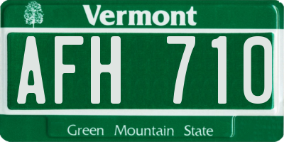 VT license plate AFH710