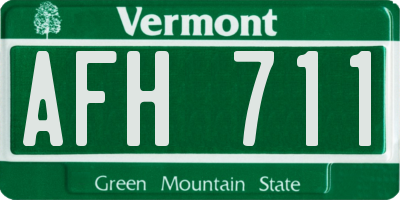VT license plate AFH711