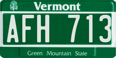 VT license plate AFH713