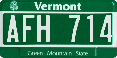VT license plate AFH714