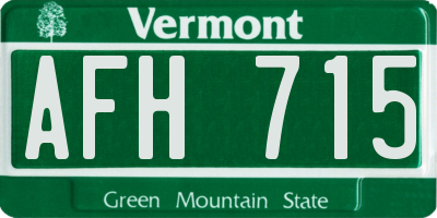 VT license plate AFH715
