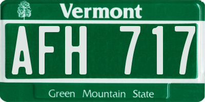 VT license plate AFH717