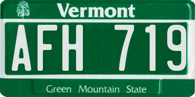 VT license plate AFH719
