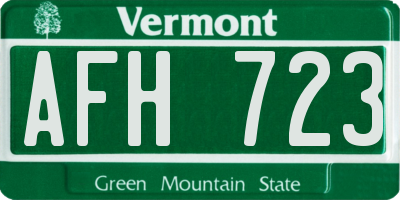 VT license plate AFH723