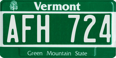 VT license plate AFH724