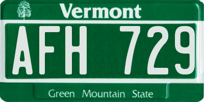 VT license plate AFH729