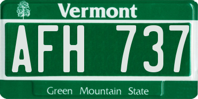 VT license plate AFH737