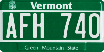 VT license plate AFH740