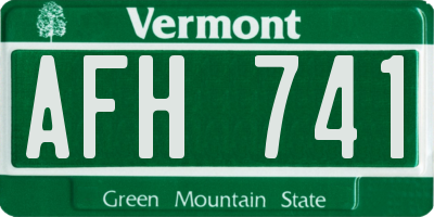 VT license plate AFH741