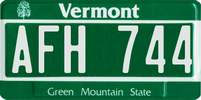 VT license plate AFH744