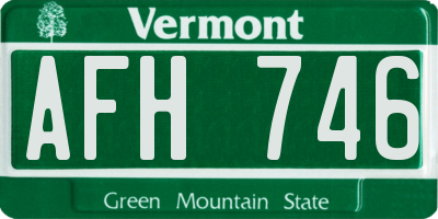 VT license plate AFH746