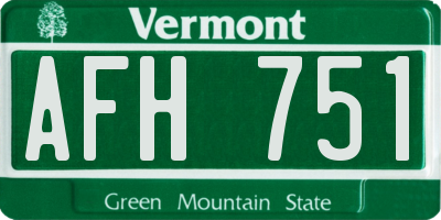 VT license plate AFH751