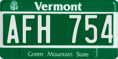 VT license plate AFH754