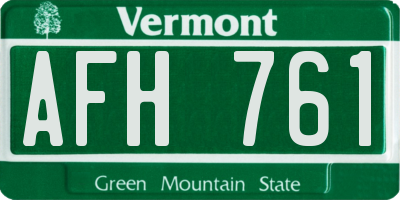 VT license plate AFH761