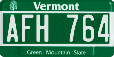 VT license plate AFH764