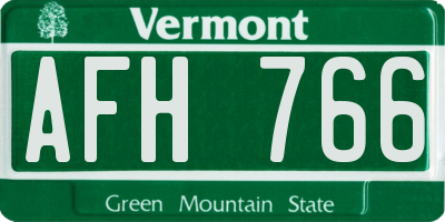 VT license plate AFH766
