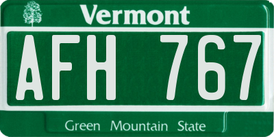 VT license plate AFH767