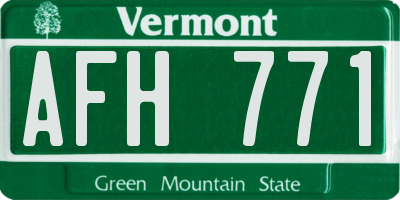 VT license plate AFH771