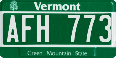 VT license plate AFH773