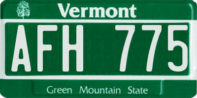 VT license plate AFH775