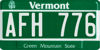 VT license plate AFH776