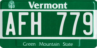 VT license plate AFH779