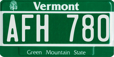 VT license plate AFH780
