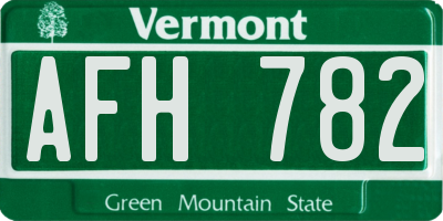 VT license plate AFH782