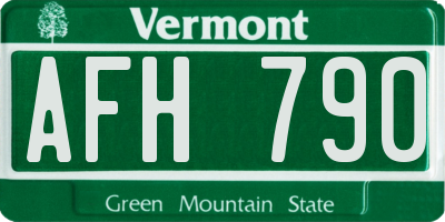 VT license plate AFH790