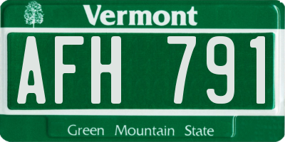 VT license plate AFH791