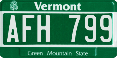 VT license plate AFH799