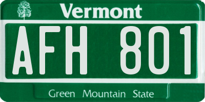 VT license plate AFH801