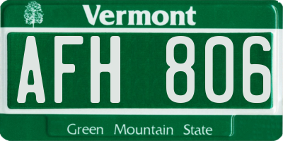 VT license plate AFH806