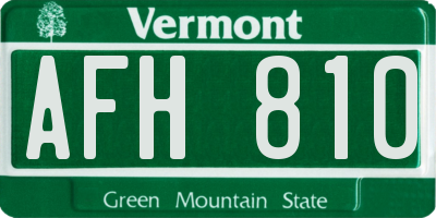 VT license plate AFH810
