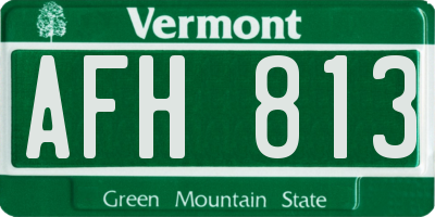VT license plate AFH813